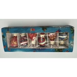 6 Russian Painted Doll Matryoshka Hanging Ornaments Multicolored Boxed